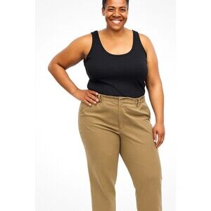 Designs and Co by Lane Bryant Pants Tan Khaki Straight Leg Size 16 Womens